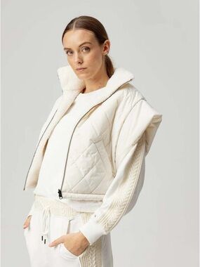 Sundays • Rhea Sherpa Reversible Vest in Cream NWOT